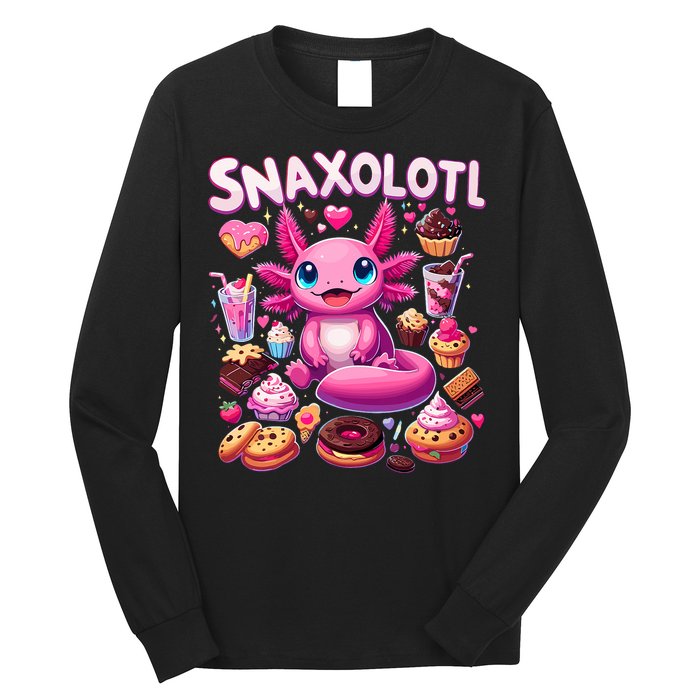 Axolotl Snaxolotl Funny Snacks Axolotls Long Sleeve Shirt