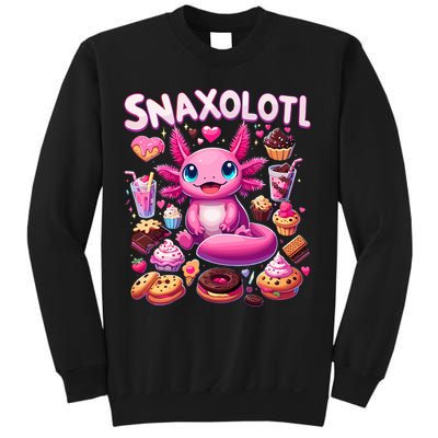 Axolotl Snaxolotl Funny Snacks Axolotls Sweatshirt