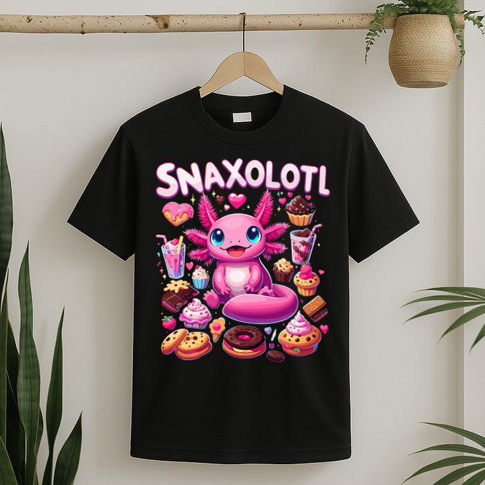 Axolotl Snaxolotl Funny Snacks Axolotls T-Shirt