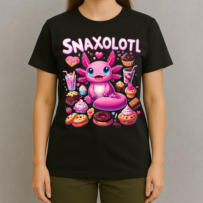 Axolotl Snaxolotl Funny Snacks Axolotls T-Shirt