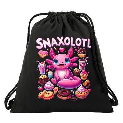 Axolotl Snaxolotl Funny Snacks Axolotls Drawstring Bag