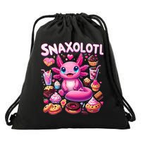 Axolotl Snaxolotl Funny Snacks Axolotls Drawstring Bag