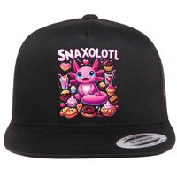 Axolotl Snaxolotl Funny Snacks Axolotls Flat Bill Trucker Hat