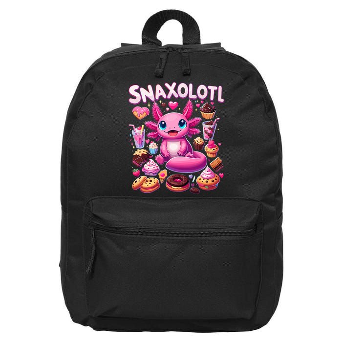 Axolotl Snaxolotl Funny Snacks Axolotls 16 in Basic Backpack
