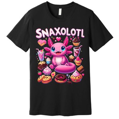 Axolotl Snaxolotl Funny Snacks Axolotls Premium T-Shirt