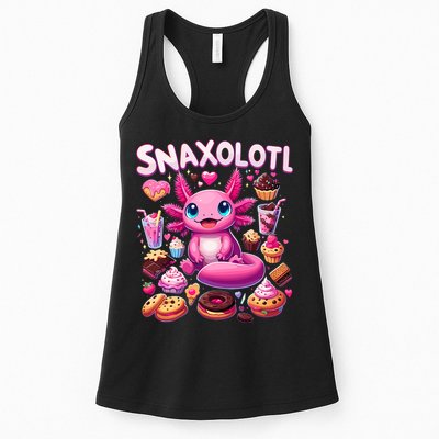 Axolotl Snaxolotl Funny Snacks Axolotls Womens Tank Top