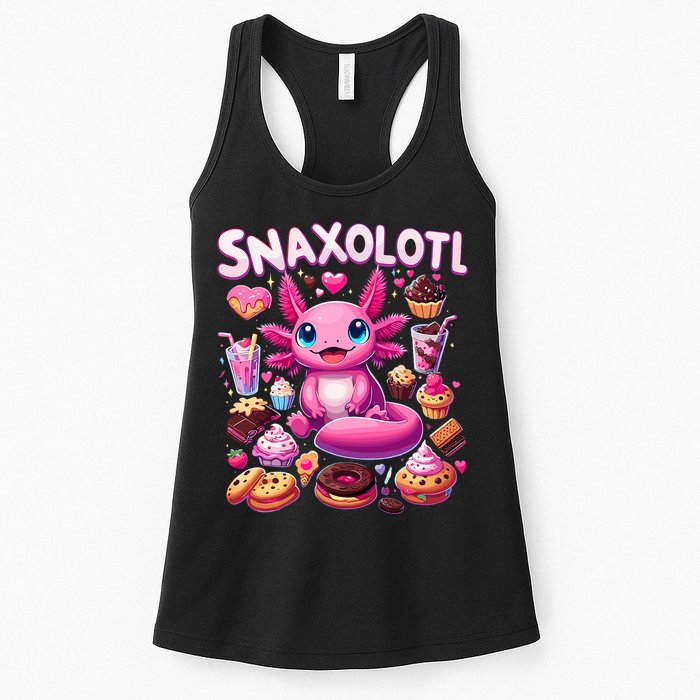 Axolotl Snaxolotl Funny Snacks Axolotls Womens Tank Top