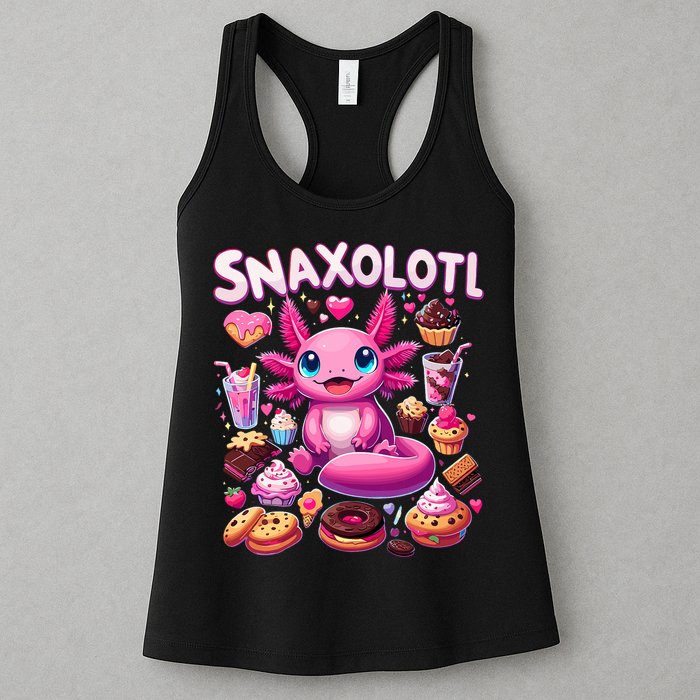 Axolotl Snaxolotl Funny Snacks Axolotls Womens Tank Top