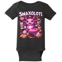 Axolotl Snaxolotl Funny Snacks Axolotls Baby Bodysuit