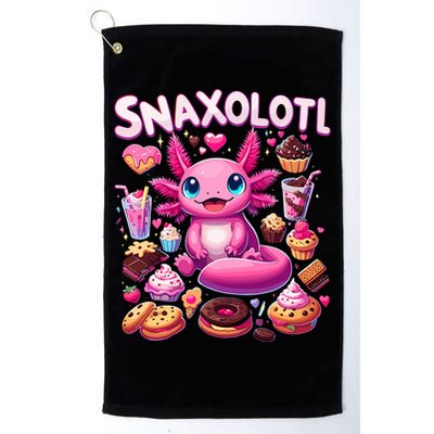 Axolotl Snaxolotl Funny Snacks Axolotls Golf Towel