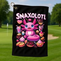 Axolotl Snaxolotl Funny Snacks Axolotls Golf Towel