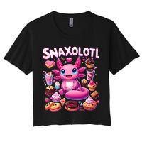 Axolotl Snaxolotl Funny Snacks Axolotls Women's Crop Top Tee