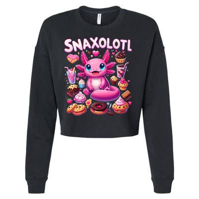 Axolotl Snaxolotl Funny Snacks Axolotls Cropped Pullover Crew