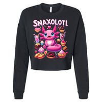 Axolotl Snaxolotl Funny Snacks Axolotls Cropped Pullover Crew