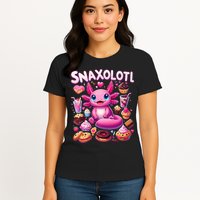 Axolotl Snaxolotl Funny Snacks Axolotls Womens T-Shirt