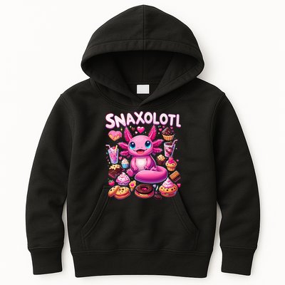 Axolotl Snaxolotl Funny Snacks Axolotls Kids Hoodie