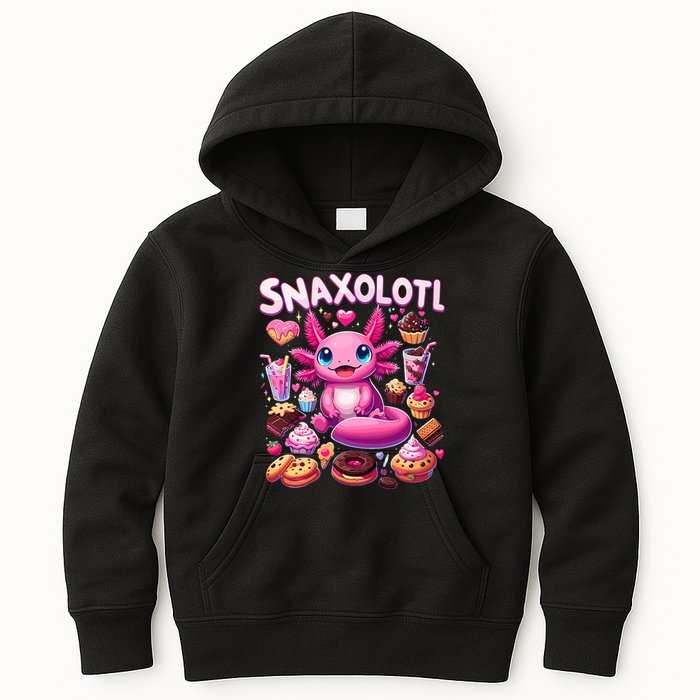 Axolotl Snaxolotl Funny Snacks Axolotls Kids Hoodie
