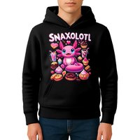 Axolotl Snaxolotl Funny Snacks Axolotls Kids Hoodie