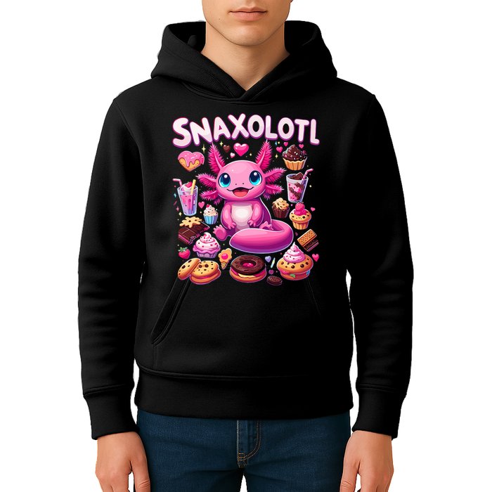Axolotl Snaxolotl Funny Snacks Axolotls Kids Hoodie