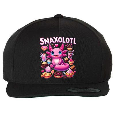 Axolotl Snaxolotl Funny Snacks Axolotls Wool Snapback Cap
