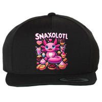 Axolotl Snaxolotl Funny Snacks Axolotls Wool Snapback Cap