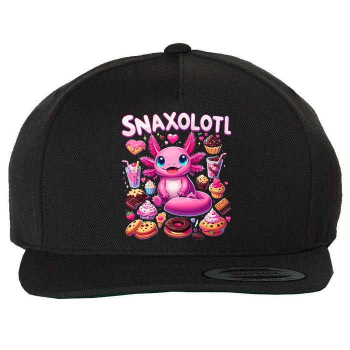 Axolotl Snaxolotl Funny Snacks Axolotls Wool Snapback Cap