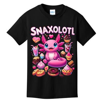 Axolotl Snaxolotl Funny Snacks Axolotls Kids T-Shirt
