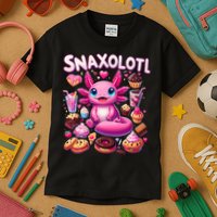 Axolotl Snaxolotl Funny Snacks Axolotls Kids T-Shirt