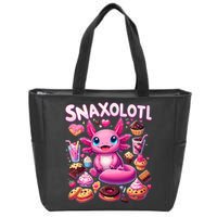 Axolotl Snaxolotl Funny Snacks Axolotls Zip Tote Bag