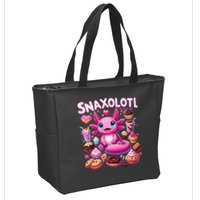 Axolotl Snaxolotl Funny Snacks Axolotls Zip Tote Bag