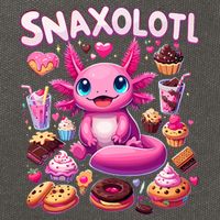 Axolotl Snaxolotl Funny Snacks Axolotls Cotton Canvas Backpack