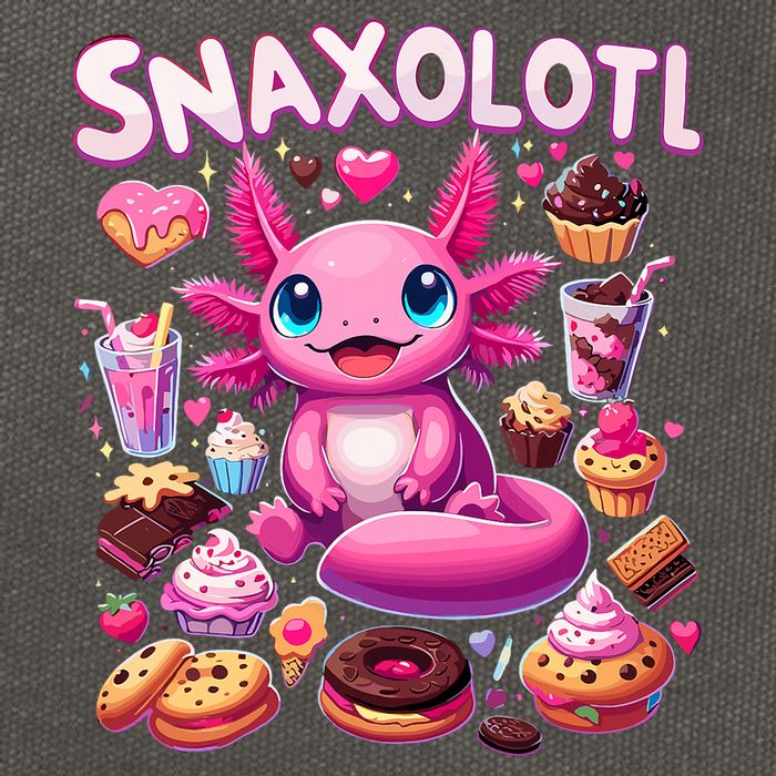 Axolotl Snaxolotl Funny Snacks Axolotls Cotton Canvas Backpack