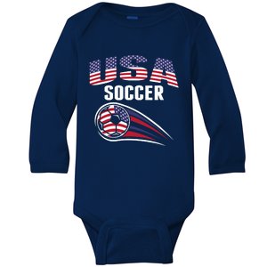 America Soccer Fans Jersey United States Football Lovers Baby Long Sleeve Bodysuit