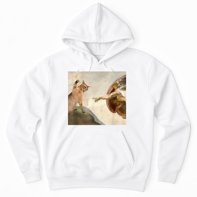 Almighty Slap Funny Cat God Creation Of Adam Meme Jesus Art  Hoodie