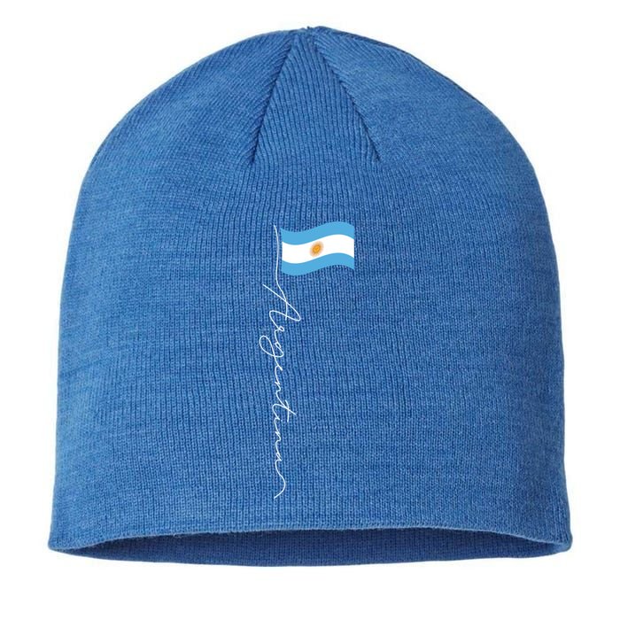 Argentina Signature Flag Pole Cool Gift Patriotic Argentinian Flag Gift Sustainable Beanie