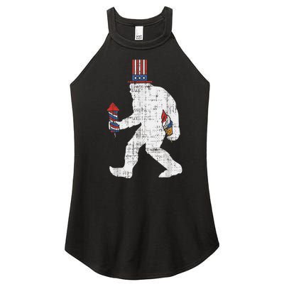 American Sasquatch Funny USA Bigfoot 4th Of July Parade Women’s Perfect Tri Rocker Tank