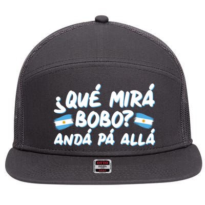 Argentina Soccer Football Que Mira Bobo Anda Pa Alla 7 Panel Mesh Trucker Snapback Hat