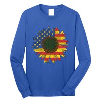 America Sunflower Flag 4th July American Patriotic Flower Gift Long Sleeve Shirt