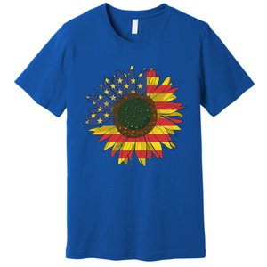 America Sunflower Flag 4th July American Patriotic Flower Gift Premium T-Shirt