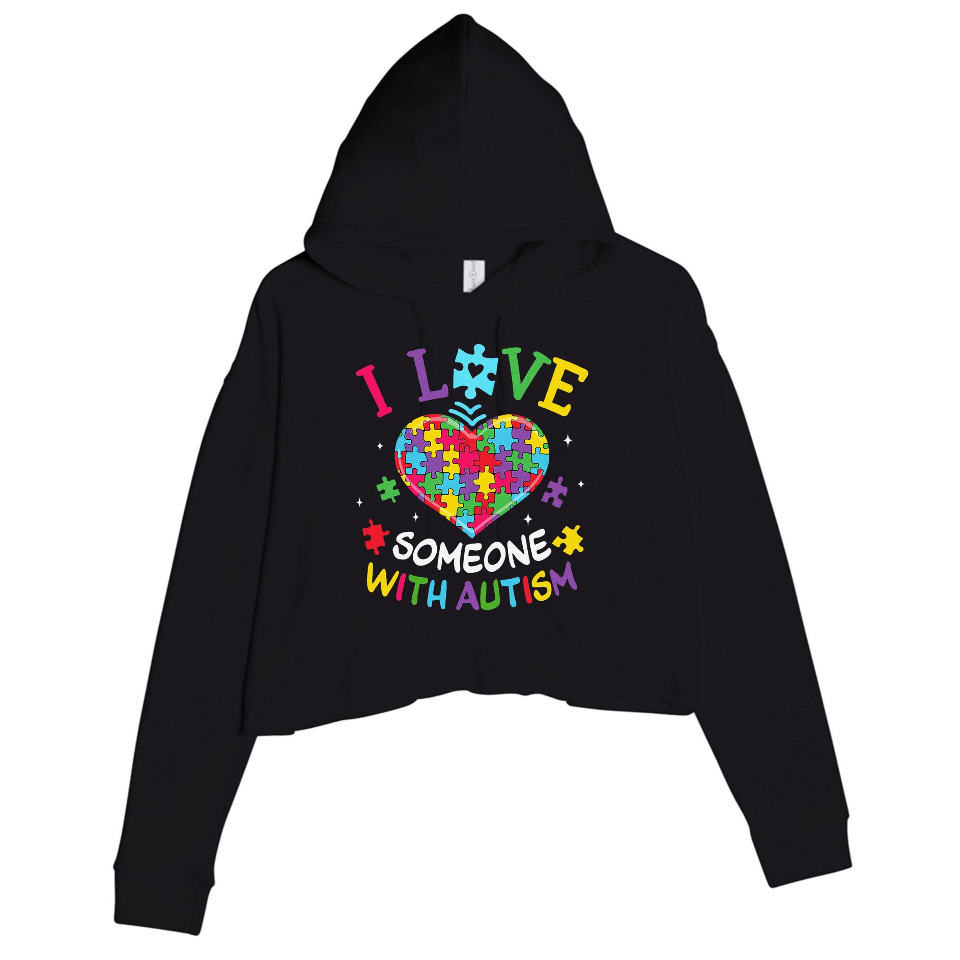 Autism Shirts For Women I Love Some With Autism Crop Fleece Hoodie
