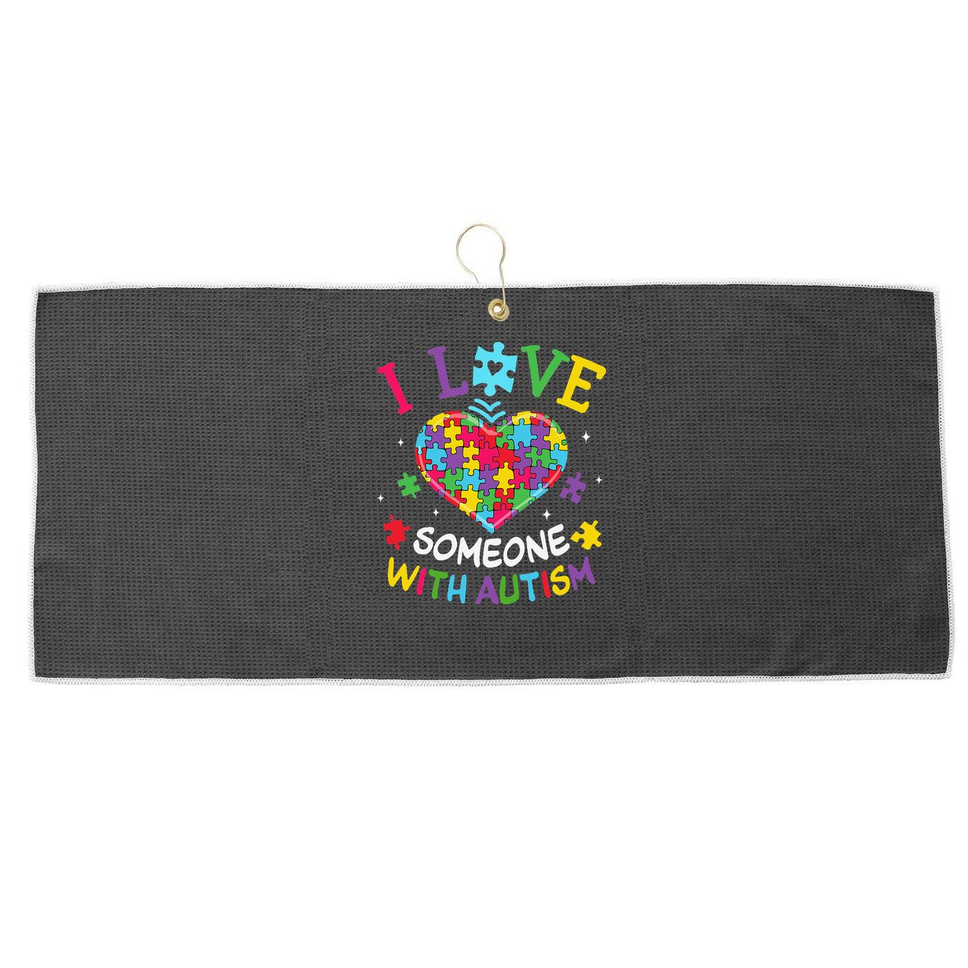 Autism Shirts For Women I Love Some With Autism Large Microfiber Waffle Golf Towel