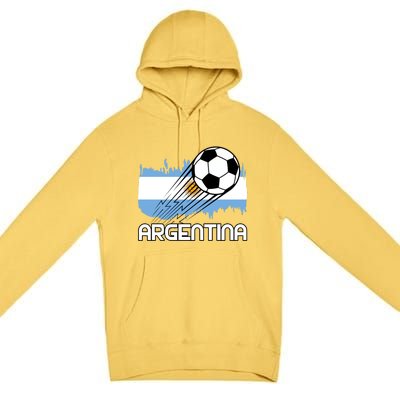 Argentina Soccer Fan Gift Premium Pullover Hoodie