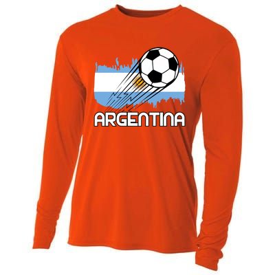 Argentina Soccer Fan Gift Cooling Performance Long Sleeve Crew