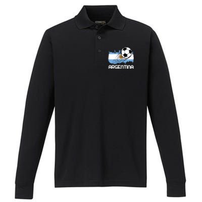 Argentina Soccer Fan Gift Performance Long Sleeve Polo