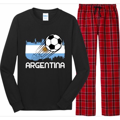 Argentina Soccer Fan Gift Long Sleeve Pajama Set