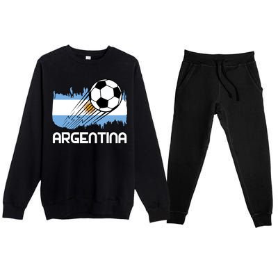 Argentina Soccer Fan Gift Premium Crewneck Sweatsuit Set