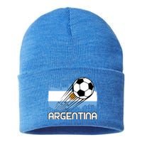 Argentina Soccer Fan Gift Sustainable Knit Beanie