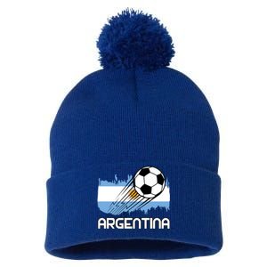 Argentina Soccer Fan Gift Pom Pom 12in Knit Beanie