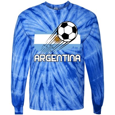 Argentina Soccer Fan Gift Tie-Dye Long Sleeve Shirt