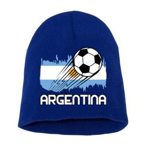 Argentina Soccer Fan Gift Short Acrylic Beanie